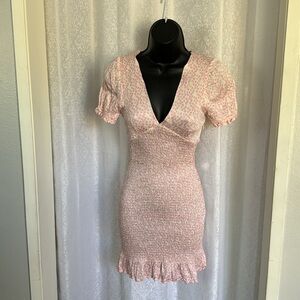 ZARA SMOCKED BODYCON MINI DRESS Sz: XS